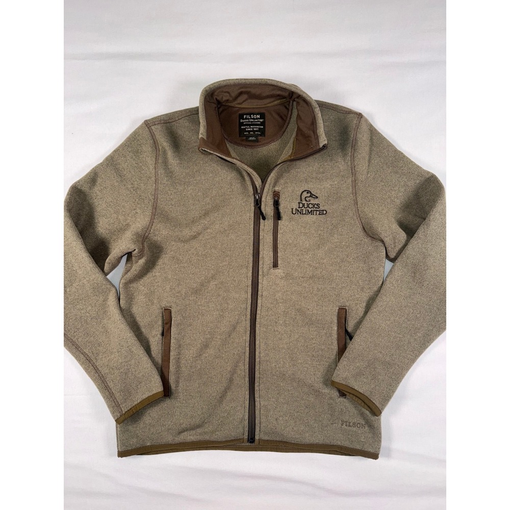 Filson Ducks Unlimited Full Zip Men's Fleece Jacket Olive  Fleece Medium M